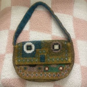 Vintage fully beaded baguette bag